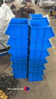 27 blue plastic stackable tubs, very clean condition - 2