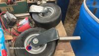 2 x spare castors with solid wheels 11x4.00-5/3.25 - 2