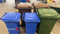 Wheelie bins x 240L brown, 1 x 240L green and 2 x 120L blue bins