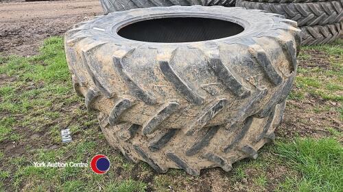 Pair of Michelin Agribib 18.4 x38 rear tractor tyres