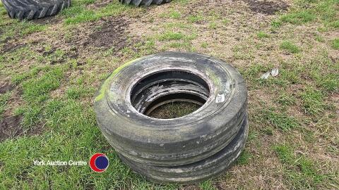 2 ribbed tyres off beet harvester, 3.25-20
