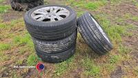 4 x Vauxhall 235/50/19 alloy wheels and tyres - 4