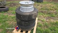 4 x Land Rover wheels and 3 tyres