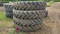 4 x 380/90/50 tyres, v g runners - 3