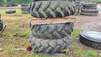 4 x Bateman sprayer rims and tyres, 380/85R28 - 3