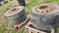 4x HGV wheels from farm trailer, 12R22.5