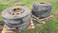 4x HGV wheels from farm trailer, 12R22.5 - 4