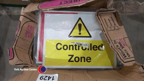 Box of 18 assorted warning signs