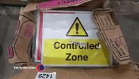 Box of 18 assorted warning signs