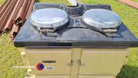 Red fire Rayburn-style cooker/heater - 2
