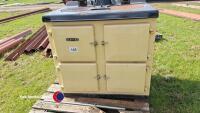 Red fire Rayburn-style cooker/heater - 7