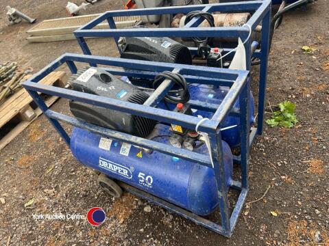 2 x draper 50L air compressors