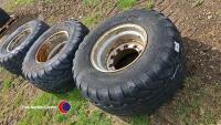 3 x 500-55-20 trailer wheels and tyres - 2
