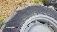 Pair 14.9-13-24 MF tractor wheels and Dunlop tyres - 3