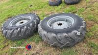Pair 14.9-13-24 MF tractor wheels and Dunlop tyres - 5