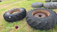 Pair 16.9-28 MF tractor wheels and tyres - 4