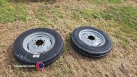 Pair 6.00-16 MF tractor wheels and tyres