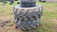 Stocks Trelleborg front dual wheels 480/70R30 c/w clamps, 40%