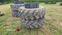 Stocks Trelleborg front dual wheels 480/70R30 c/w clamps, 40% - 4