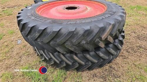 Fendt 714 rear row crop wheels VF 380/90R46 Michelin Spray BiB