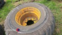 Pair 700/50-22.5 Alliance 328 flotation tyres on 8 Stud wheels - 2