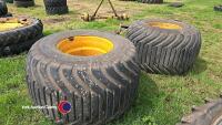 Pair 700/50-22.5 Alliance 328 flotation tyres on 8 Stud wheels - 5