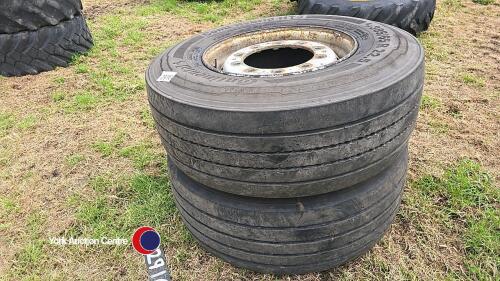 2 x 385 x 65 x 22.5 wheels and tyres