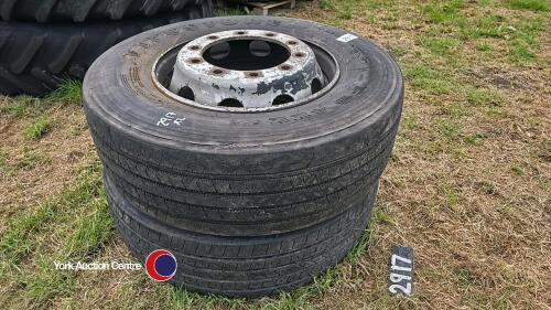 2 x 315 x 70 x 22.5 wheels and tyres