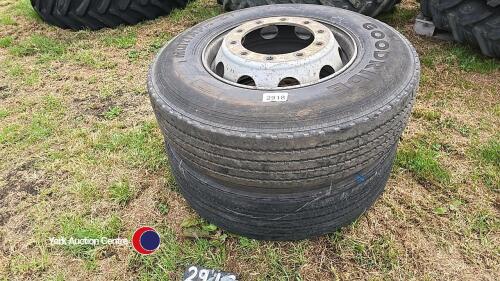 2 x 295 x 80 x 22.5 wheels and tyres