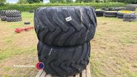 Pair of Floatation 600/50-12.5 tyres for trailer