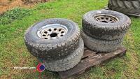 Suzuki Jimny steel wheels and tyres, all hold air will do a job, matching tyres, 255/75R15 - 4