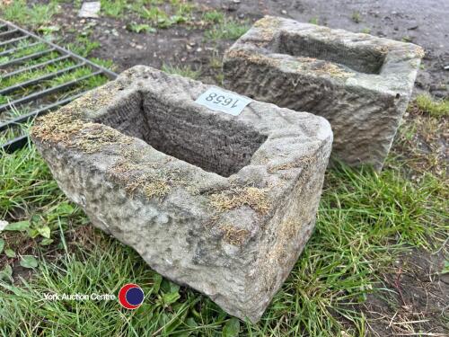 Pair sand stone garden planters