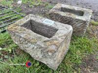 Pair sand stone garden planters
