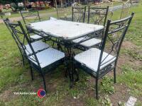 Heavy garden table with 6 chairs