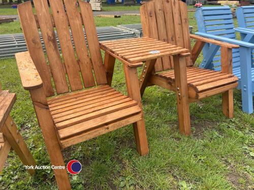 2 x garden chairs with side table