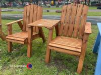 2 x garden chairs with side table - 2