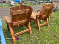 2 x garden chairs with side table - 3