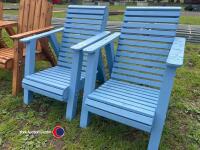 2 x Adirondack style garden lounger chairs - 2