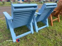 2 x Adirondack style garden lounger chairs - 3
