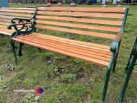 4ft 6ins fully restored cast iron and hardwood garden bench, varnished - 2