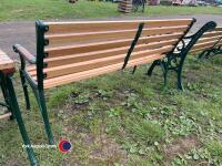 4ft 6ins fully restored cast iron and hardwood garden bench, varnished - 3