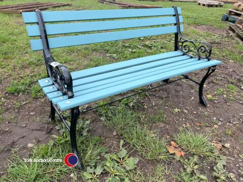 4ft restored cast iron and hardwood children's garden bench
