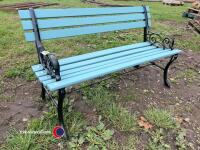4ft restored cast iron and hardwood children's garden bench
