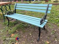 4ft restored cast iron and hardwood children's garden bench - 2