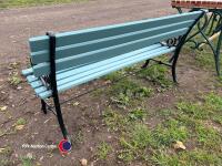 4ft restored cast iron and hardwood children's garden bench - 3