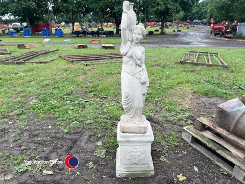 Stone garden statue and base