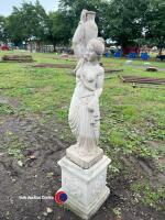 Stone garden statue and base - 2