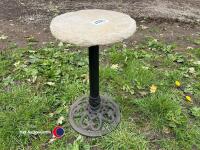 Cast iron garden table with stone top - 2