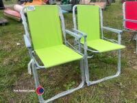 2 x new green deck chairs