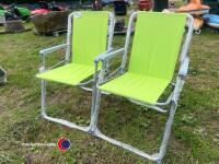 2 x new green deck chairs - 2
